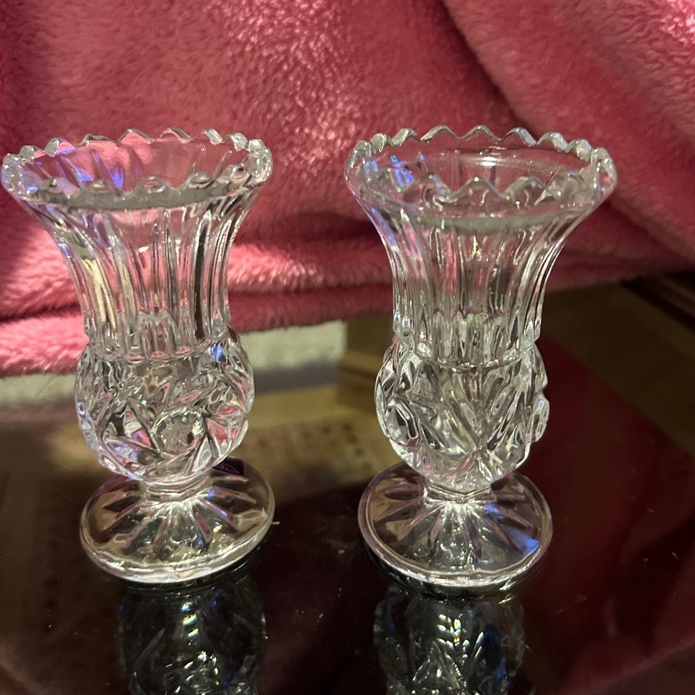 NEW Zajecar Yugoslavia 4-1/2” Tall 24% Leaded Crystal Cut Bud Vase